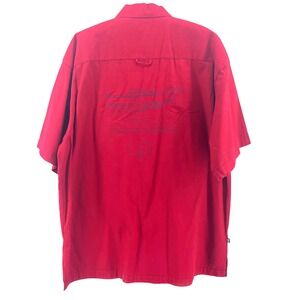 West Marine Button Shirt Mens XL Red Nautical Boat Graphic Cotton